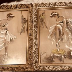 Cydney Grossman Framed Original Signed W/ Beautiful Carved Wooden Frames