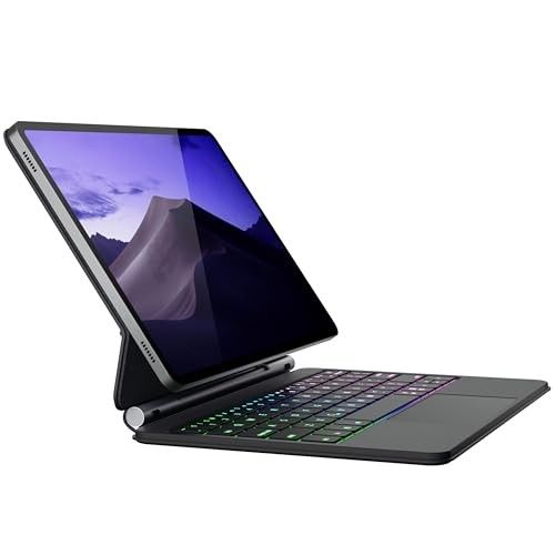 doqo for Samsung Galaxy Tab S10 FE/S9/S9 FE/S8/S7 Keyboard case 11 inch, Magnetic Case with Keyboard with Touchpad Wireless Backlit Floating Cantileve