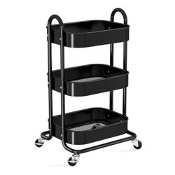 Metal 3-tier Rolling Cart, New