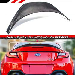 Brand New 2022-2026 Subaru BRZ Toyota GR86 Highkick Duckbill Real Carbon Fiber Trunk Spoiler