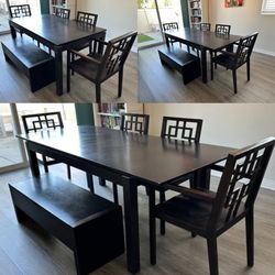 Crate & Barrel/West Elm Extendable Dining Set for 6-12