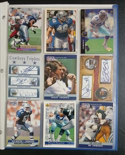 $5 for a Dallas Cowboys binder that includes 27 cards in it