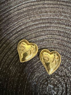 Vintage Sonia Rykiel  heart clip earrings