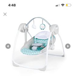  Ity by Ingenuity Swingity Swing Easy-Fold Portable Baby Swing, Goji, Blue 