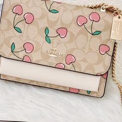 Coach Klare Crossbody In Signature Canvas With Heart Cherry Print