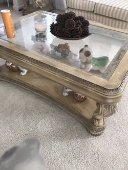 3piece coffee and end tables $675 All Wood 