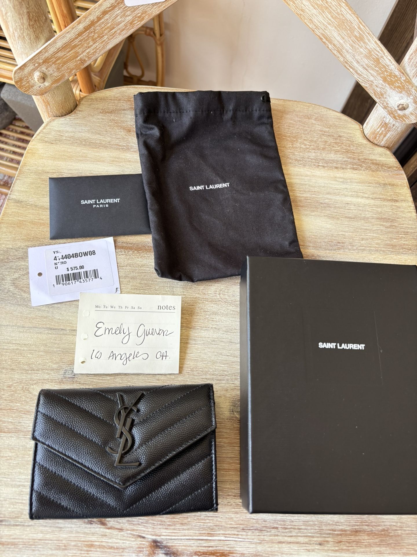 Authentic YSL Metalasse Small Envelope wallet $350