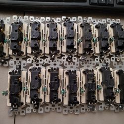 21 Leviton Decora Switches - Light Almond