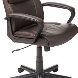 Amazon Basics Office Computer Task Desk Chair with Padded Armrests, Mid-Back, Adjustable, 360 Swivel, Rolling, 275 Pound Capacity, 24"D x 24.2"W x 34.