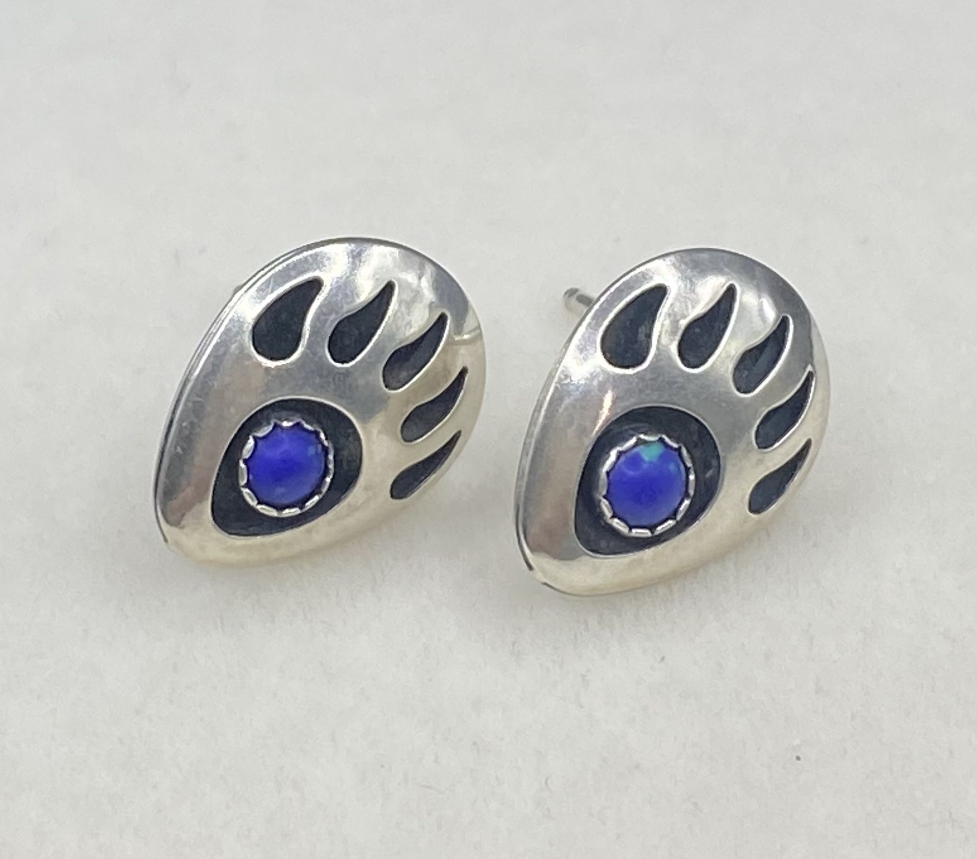 Native American Bear Claw Turquoise Earrings
