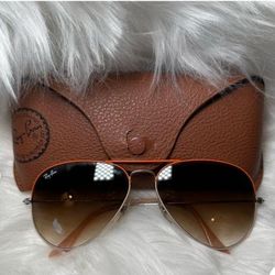 Rayban Aviators Orange And Silver