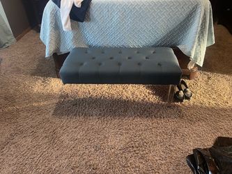 Teal Bench with Acrylic Legs