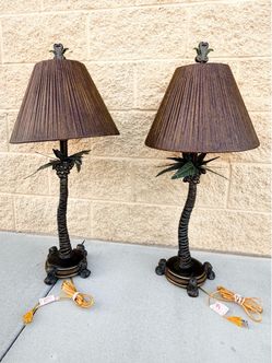 Vintage Pair of Tropical Table Lamps