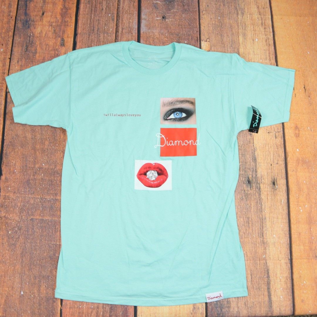 Diamond Supply Co. T-shirt / Light Green Color/ Large Size/ Short Sleeve tee