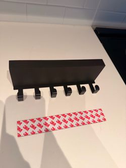 Black Wall Hook Rack with 3M Adhesive Strip