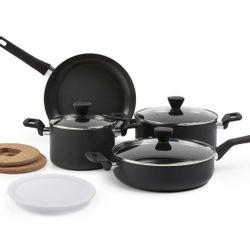 NEW Amazon Basics 10Pc Hard Anodized Non-stick