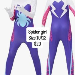 Spider girl costume with mask kids size 1012