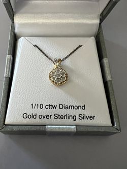 1/10 CT.T.W. Diamond Pendant In Gold Over Silver