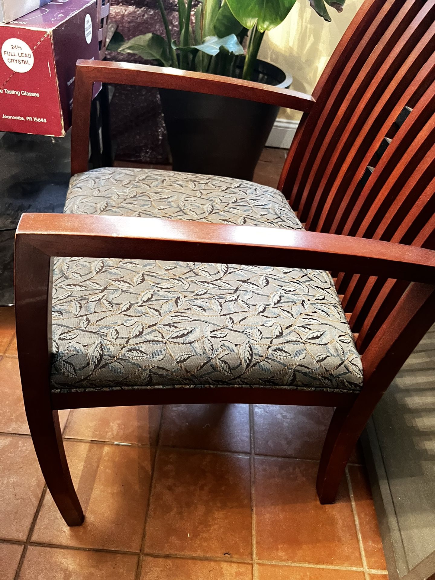 Pair Of Wooden Living Room/ Office Chairs