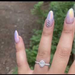 14K White Gold Diamond Engagement Ring 