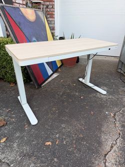 47x24 Electric Standing Desk Height Adjustable Sit Stand Top Drawer White Frame