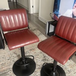 Leather Bar Stool In Excellent Condition 