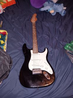 Black Electric Guitar Stratocaster Style