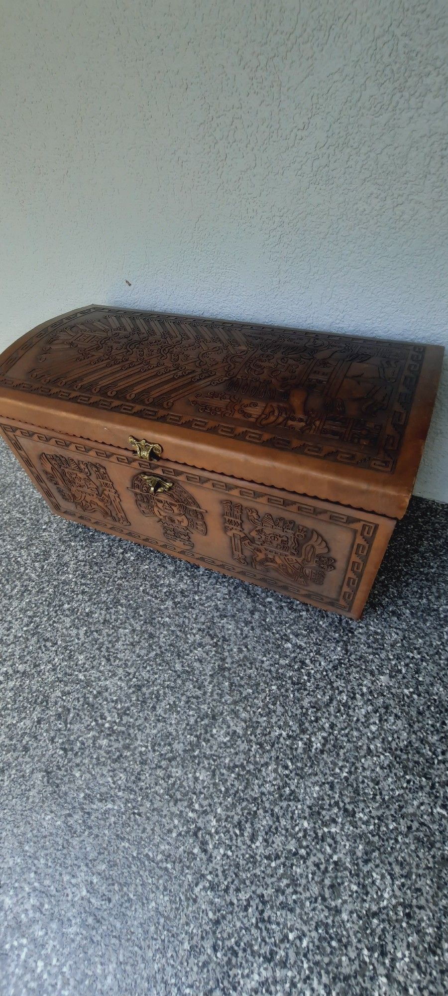 Peruvian ENGRAVED Leather CHEST