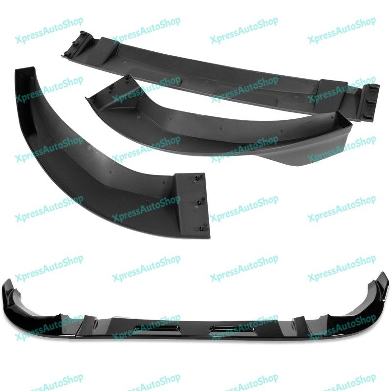 For 2018-2021 BMW X3 X4 G01 G02 M-Sport Painted Glossy Black Front Bumper Lip Spoiler -(2-PU-358-PBK