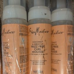 Shea Moisture Curl Mousse Frizz Free Coconut & Hibiscus 7.5 oz each 3pk $24.97