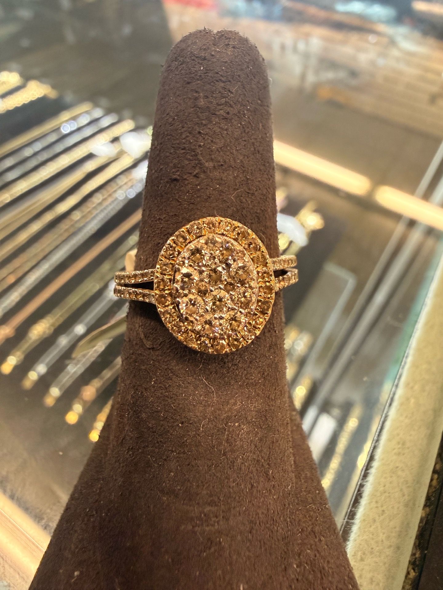 10KT Gold Ring W/ Natural Cluster Diamonds 44306-1