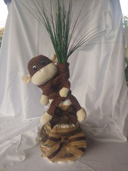Safari Monkey Baby Shower Diaper Cake