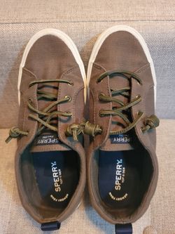 Sperry Olive Green Womens 7.5 Topsider Sneakers