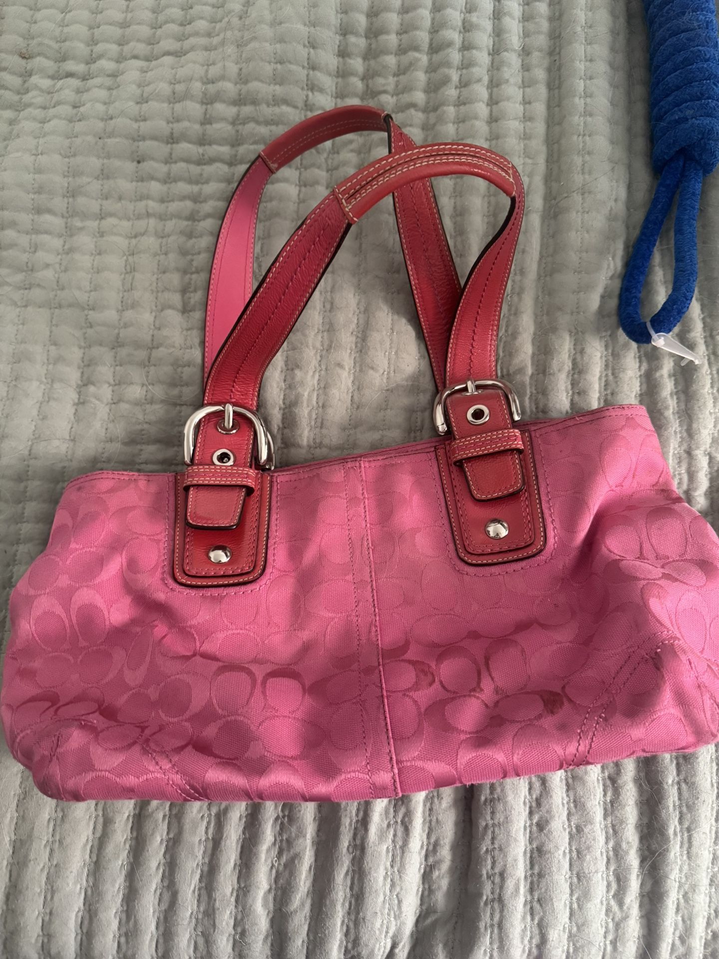 vintage Coach Madison Op Art Satin in hot pink