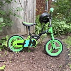 Child Bike, Helmet And Training Wheels