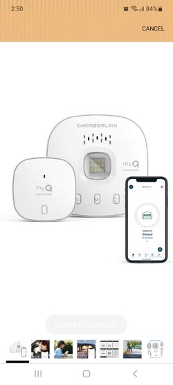 CHAMBERLAIN Smart Garage Control - Wireless Garage Hub and Sensor with Wifi & Bluetooth - Smartphone Controlled, myQ-G0401-ES, White