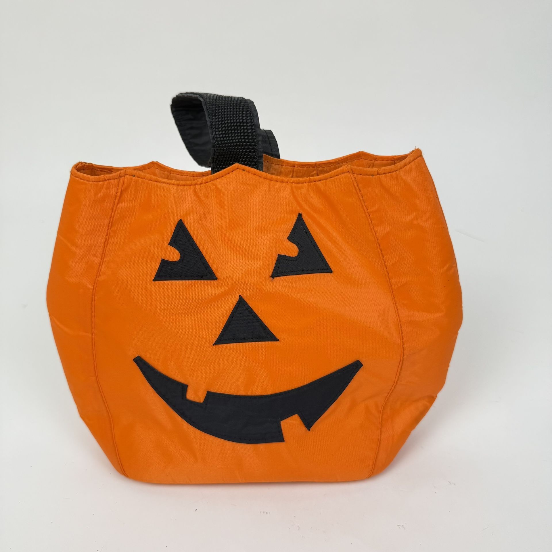 Garnet Hill Jack-o-Lantern Halloween Bag Tote Orange 