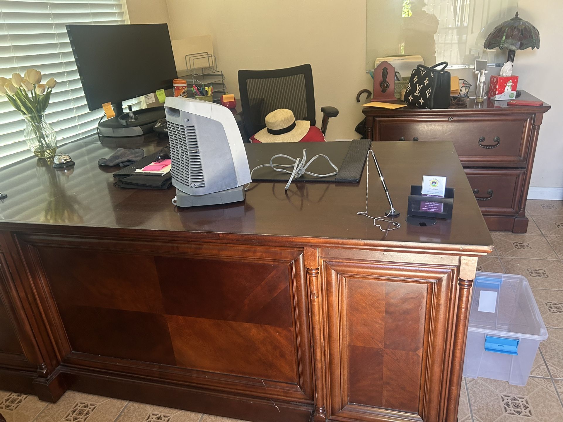 Office furniture made of real wood.