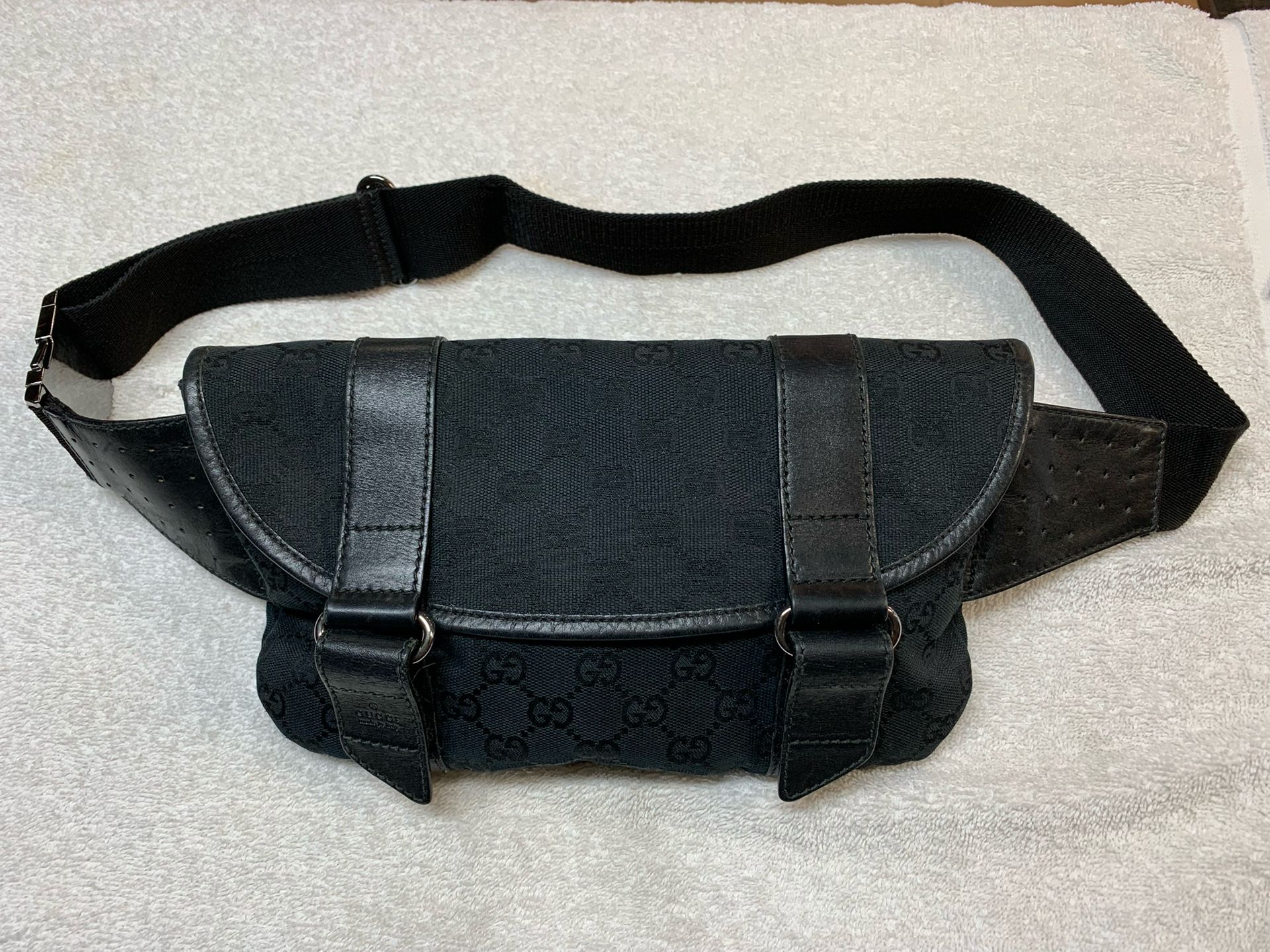Gucci GG Black Canvas Waist Bag