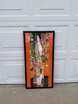 Large Gustav Klimt The Dancer Framed Art Print – Art Nouveau Floral Wall Décor
