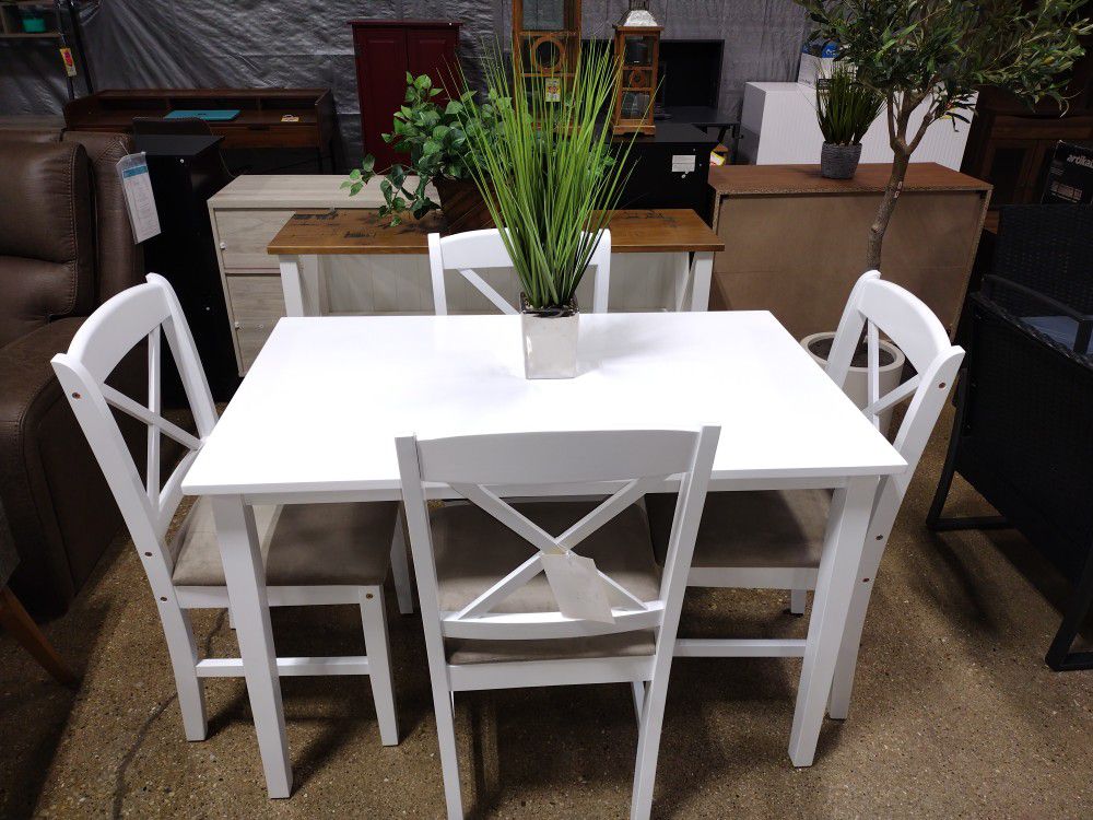 White And Beige Small Dining Set (New ) 