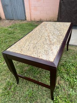 Granite top wood dining table