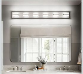 #2566Z-SOLFART Bathroom Vanity Lights, Brushed Nickel Light Fixtures for Bathroom Above Mirror, 6 Light Led Vanity Lighting,5 Color Temperature Adjust