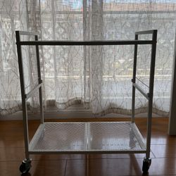 Storage Cart On Wheels White 