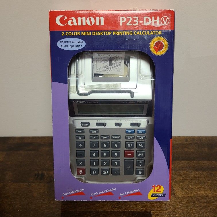 Canon P23-DH V 2 Color Printing Mini Desktop 12 Digits Calculator