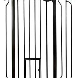 BROWN XL BABY/PET GATE WITH MINI PET DOOR TO LET SMALL PETS THRU