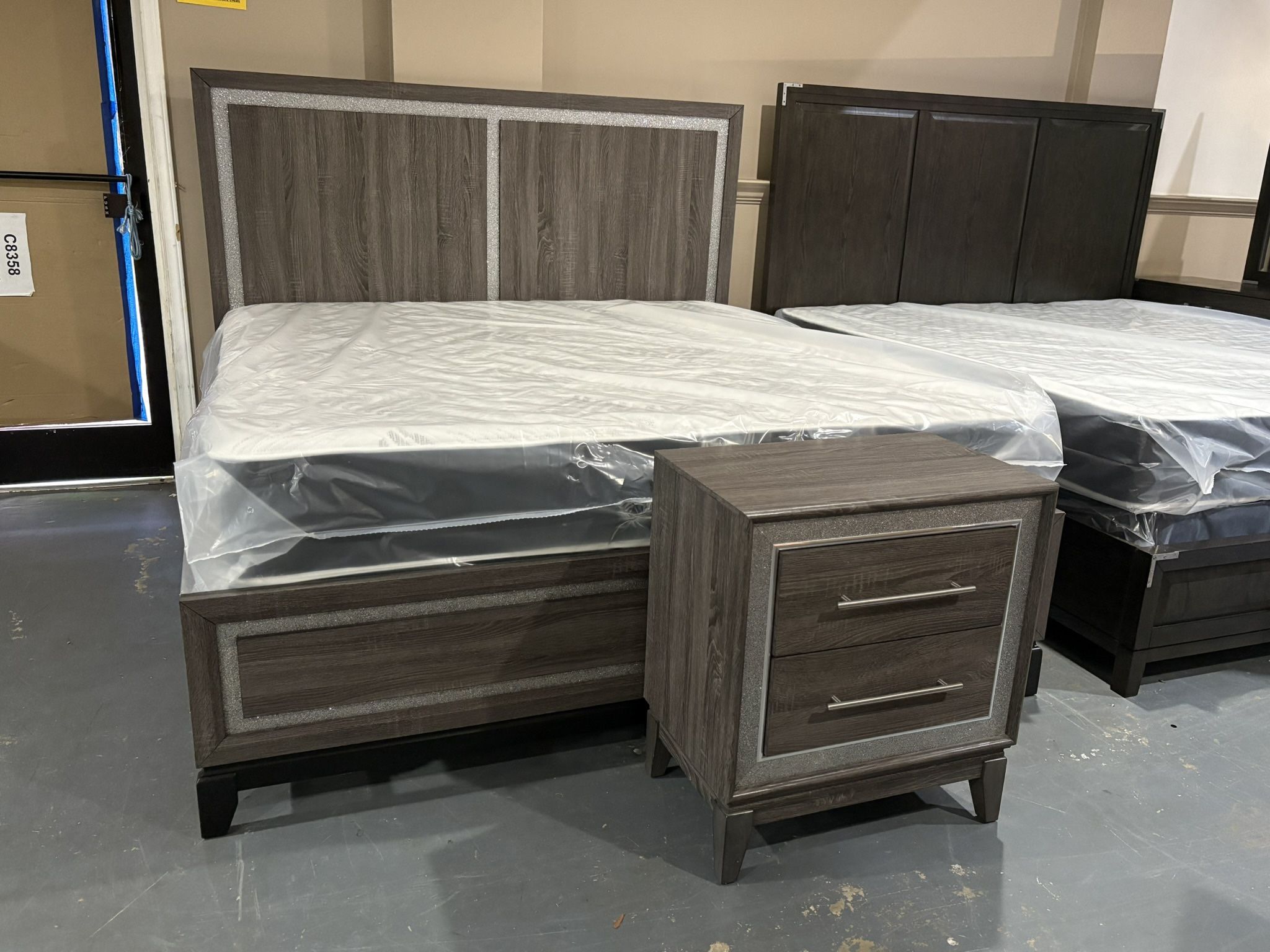 King Bed Frame & Nightstand 
