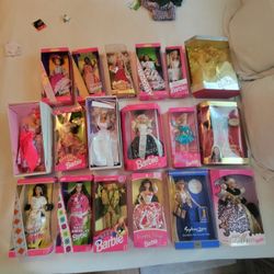 Eighteen (18) New In Boxes 1990s and early 2000s BARBIE DOLLS 