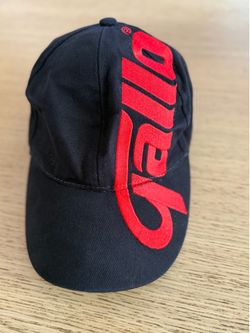 Gallo Black Red Cotton Cycling Cap Adjustable Embroidered Logo Unisex