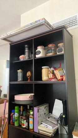 Black Kitchen Pantry Cabinet / Hutch with Shelves & Storage